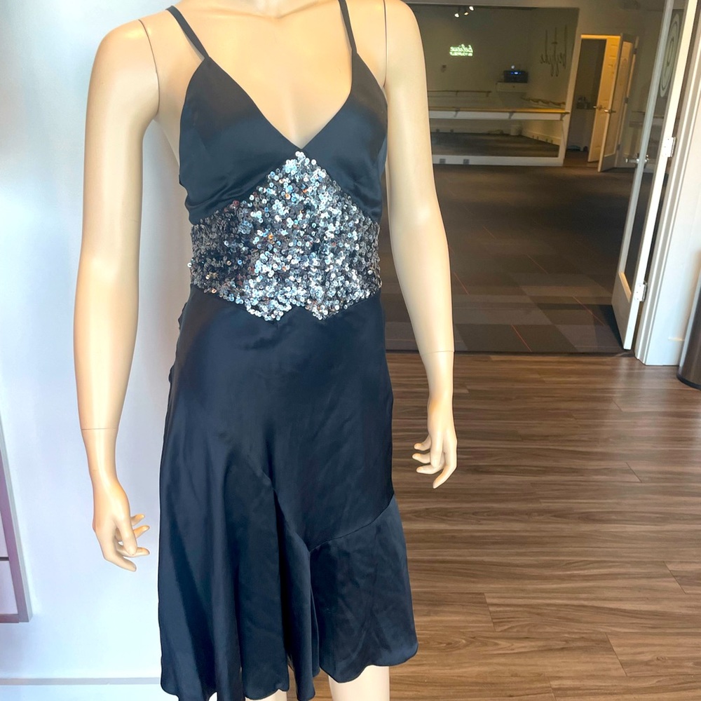 3/$30 Bcbgmaxazria sequin cocktail satin dress